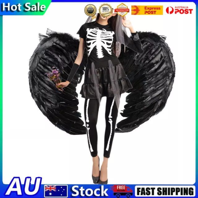 Black Feather Fairy Angel Wings Night Party Fancy Dress-up Costume Halloween