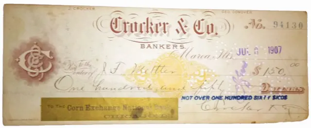 1907 MAROA ILLINOIS BANK DRAFT w BURKE & GREGORY SO. DAKOTA STAMPS! LIBERTY IRS!