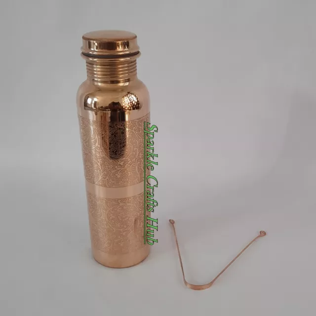 Schöne Gravierte Blumenmuster Reine Kupfer Flasche Mit Kupfer Zunge Kratzer