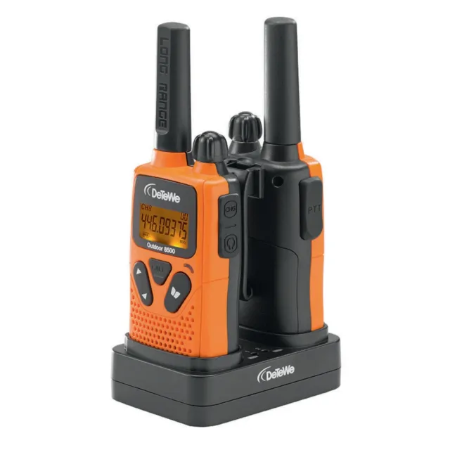 Detewe Outdoor 8500 PMR Funkgerät 2er Set Walkie Talkie Funkgeräte gebraucht