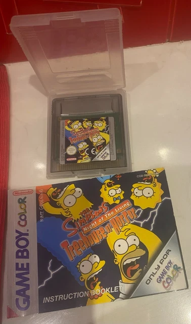 NINTENDO GAMEBOY SIMPSONS Night of the... Color in box with instruction ...