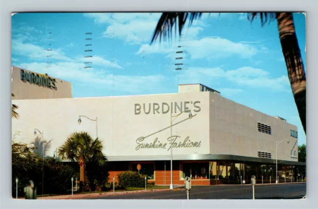 Miami Beach FL, Burdine's, Florida c1956 Vintage Postcard