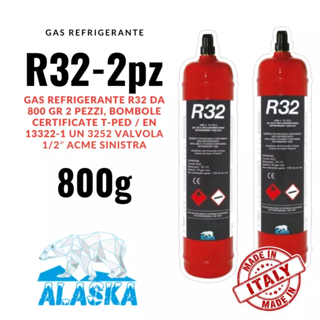 Gaz R32 Refroidissement Recharge Conditionneurs D'Air Cylindre R32 Pcs 2