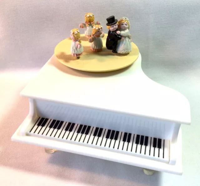 Vintage Enesco Grand Piano Music Box With dancing wedding couple 