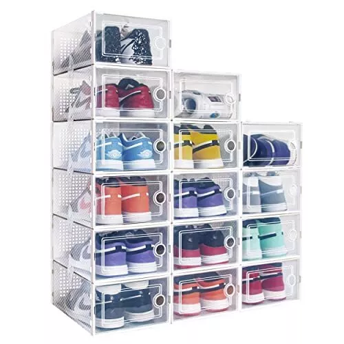 15 x Cajas Almacenamiento De Zapatos Organizador Para Armario Plegables Box New