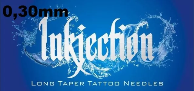 7er Rund Liner Tattoonadeln  "Inkjection" 50 Stück, 7RL 0,30mm, Long Taper