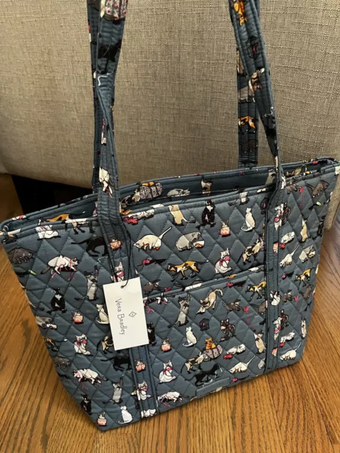 Vera Bradley Tote Cat’s Meow Small Vera Kittens Cats Purse Bag Blue NWT