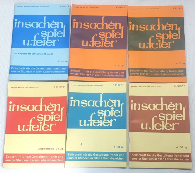 6 Hefte "In Sachen Spiel und Feier" - 1980-1982