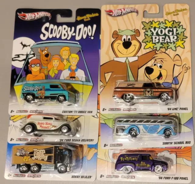 Hot Wheels HANNA BARBERA Pop Culture Nostalgia Complete Set of  w/RR 2011