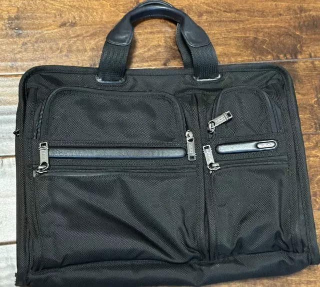 Tumi Alpha 26108D4 Black Organizer Portfolio Business Briefcase Bag