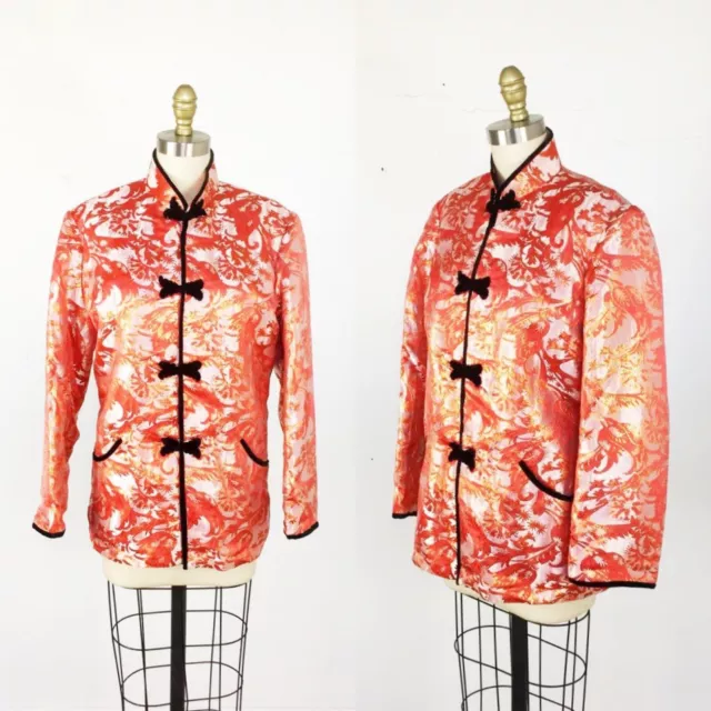 1960s Chinese Jacket - Silk Brocade Jacket - Asian Jacket Size Medium