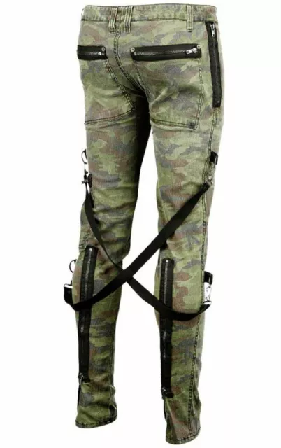 Tripp Skinny Jeans Gothic Camo Chaos Apocalyptic Goth Punk Rebell Pants Strap