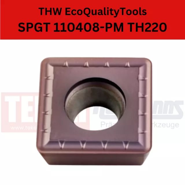 10 X SPGT 110408-PM TH220 Bohr-Wendeplatten for Stainless Steel VA