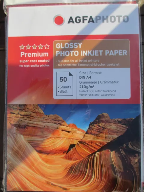 Agfa Photo Papier DIN  A4  50 Blatt Sheet / 210g Glossy Paper AP21050A4 Glänzend