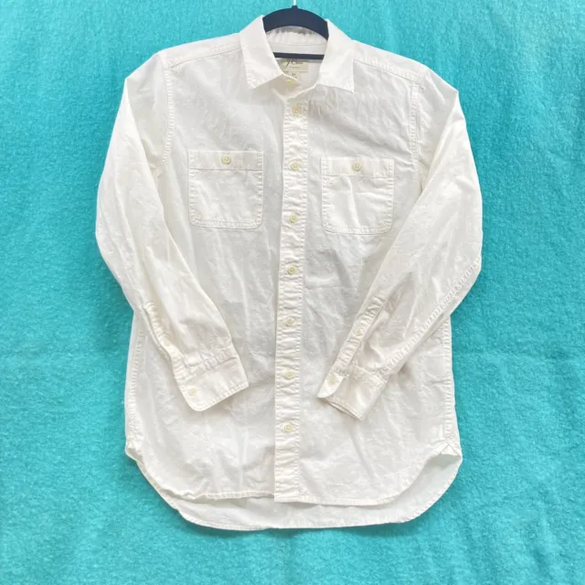 J Crew Womens Size XS White 100% Cotton Long Sleeve Button Up Shirt