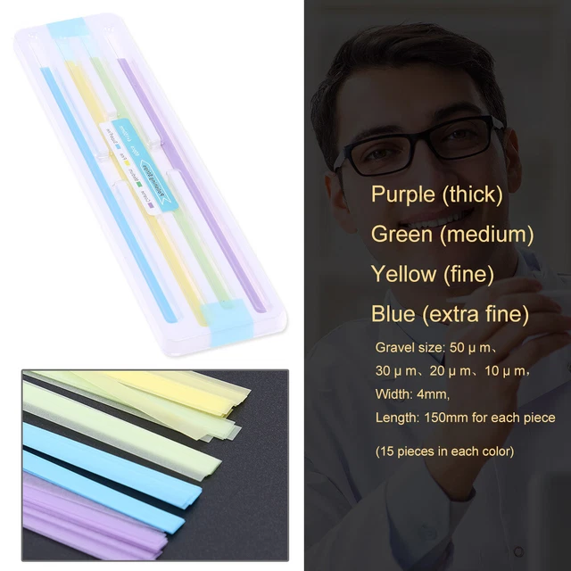 60pcs Teeth Grinding Materials Shaping Resin Teeth Finishing Strip Cleaning Tool