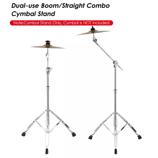 2 Pack Straight Boom Cymbal Stand Heavy Duty Double Braced Mount Holder H1B2