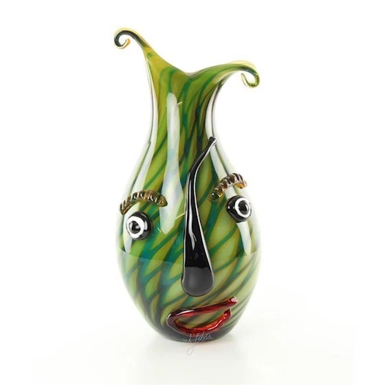 9973908-ds Vidrio Figura Muran. Estilo Abstracta Florero 17x17x34cm