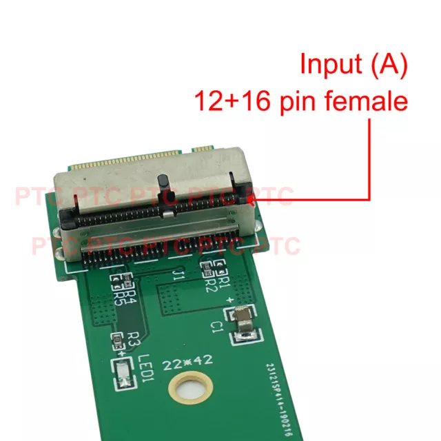 2013 2014 2015 Macbook Air A1465 A1466 SSD 12+16pin to M.2 NGFF M-key Adapter 2