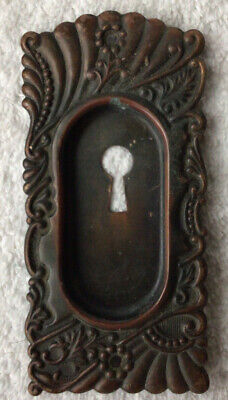 Antique vintage ornate door skeleton key backplate metal
