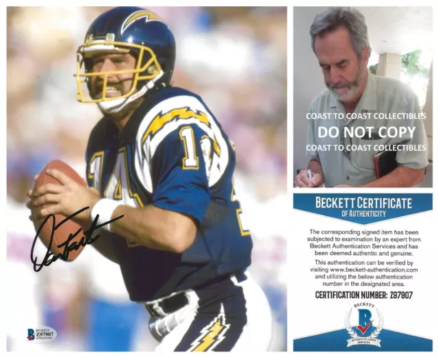 Dan Fouts signed San Diego Chargers football 8x10 photo Beckett COA proof auto..