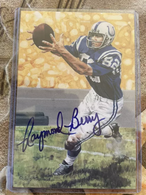 Raymond Berry Signed Goal Line Art Card Colts GLAC Autographed