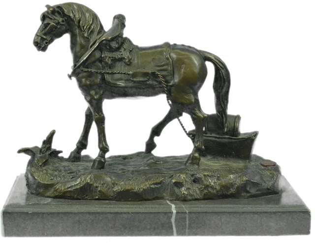 BRONZE CLYDESDALE CARROSSE Cheval Grande Taille Statue Sculpture Art