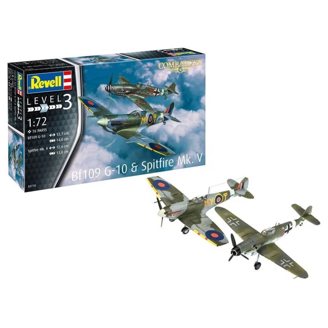 Revell Reve03710 Combat Set Messerschmitt Bf109G-10 & Spitfire Mk.V 1/72