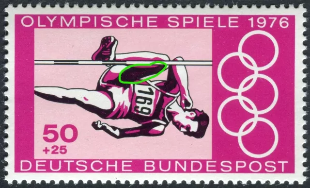 Bund 887 I postfrisch Plattenfehler Olympische Spiele 1976 BRD Michel -- . --  3