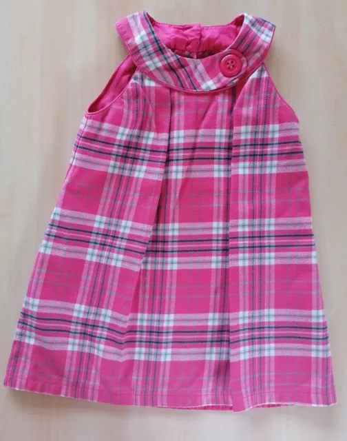 Next girl's pink check pinafore dress age 3-4 years