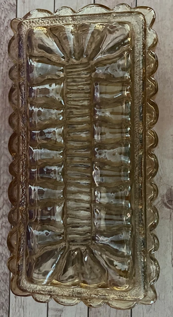 Deckenlampe / Wandleuchte vintage 60er/70er , Glas, rechteckig, Porzellanfassung