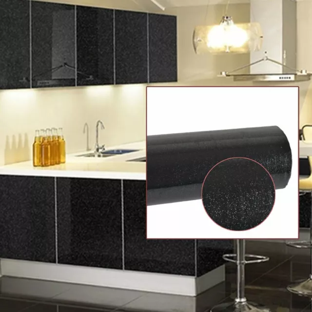 5m 10m Black White Kitchen Worktop Covering Vinyl Self Adhesive Cover Diy Roll