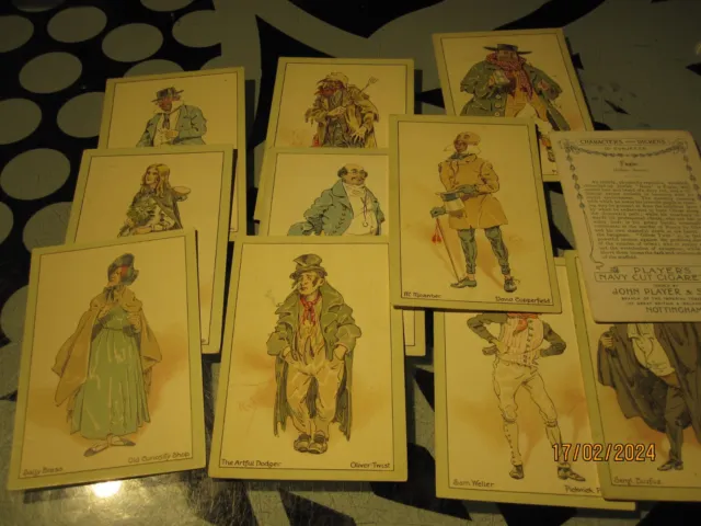 Players'' Characters From Dickens 1914'' Full Vg Set/10 + Spare Fagin [ Xl Size]