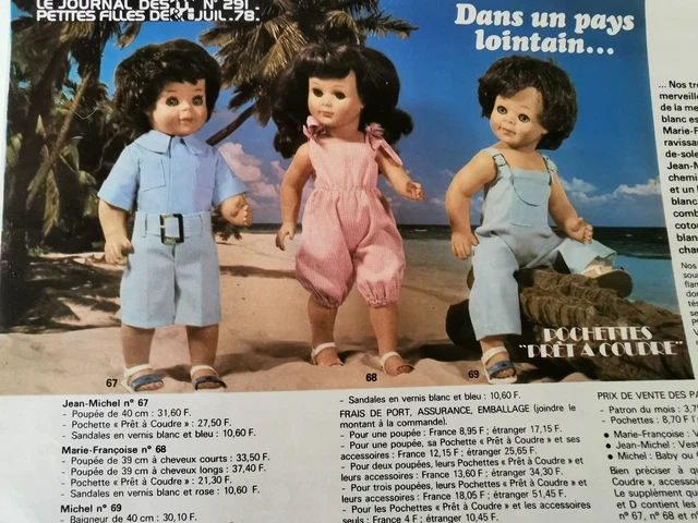 Page De Patron Modes Et Travaux Avril 1965 - Poupée Françoise Michel, Vintage