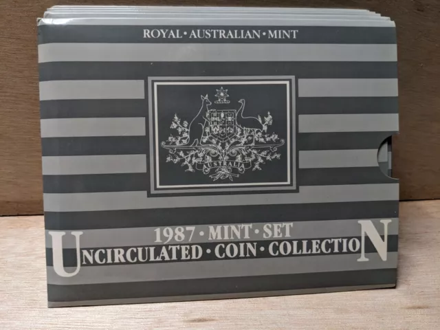 1987 AUSTRALIAN UNCIRCULATED COIN SET Mint Condition in Original RAM Wallet