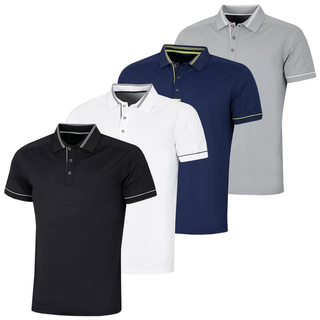 Bobby Jones Mens Rule 18 Tech Pique Solid Golf Polo Shirt 72% OFF RRP