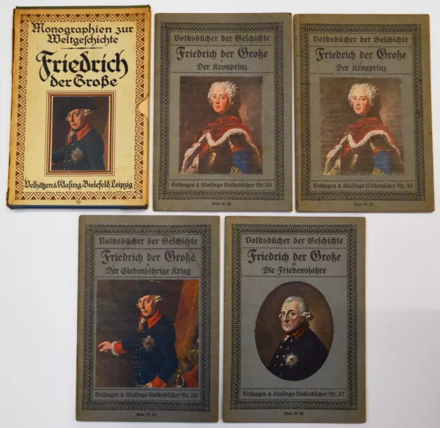 Sammlung Lot Konvolut Posten 5 alte Bücher Hefte Heftchen Friedrich der Große