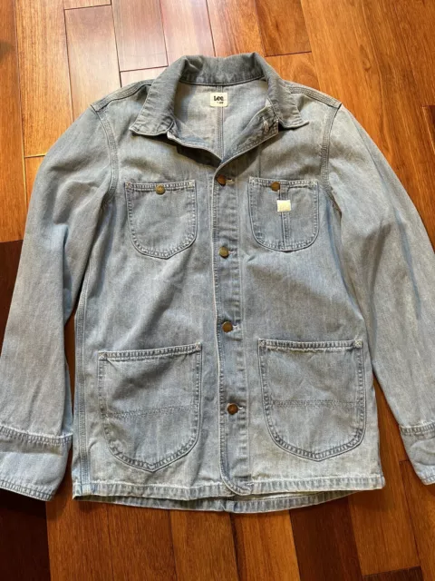 Lee x H&M Chore Coat Work Jacket Light Blue Denim Men’s Size Small