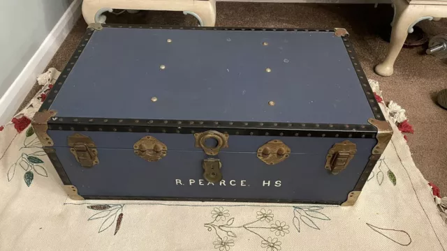 Overload Steamer antique trunk chest From 1930s