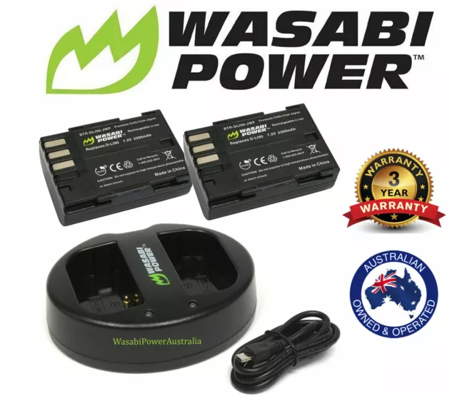 Wasabi Power 2300mAh Battery (2-Pack) & Dual Slots USB Charger for Pentax D-LI90