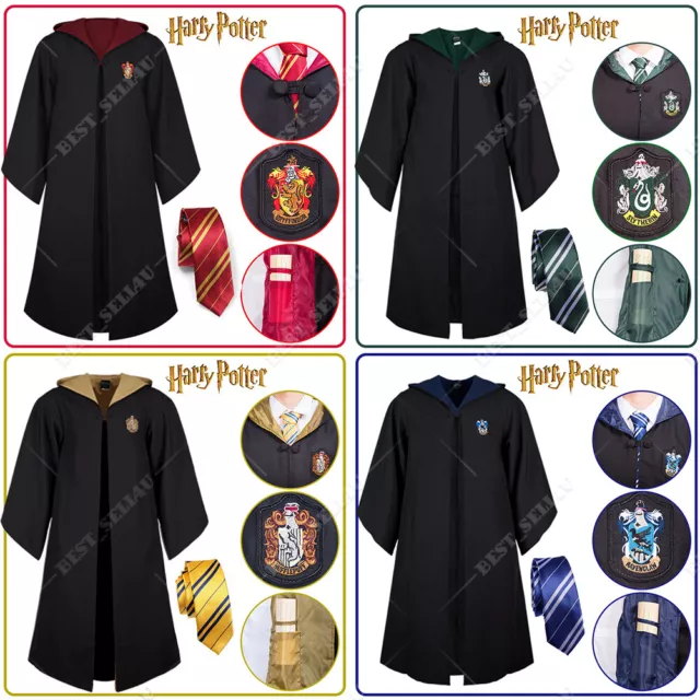 AU Harry Potter Gryffindor Ravenclaw Slytherin Robe Cloak Tie Costume Wand Scarf