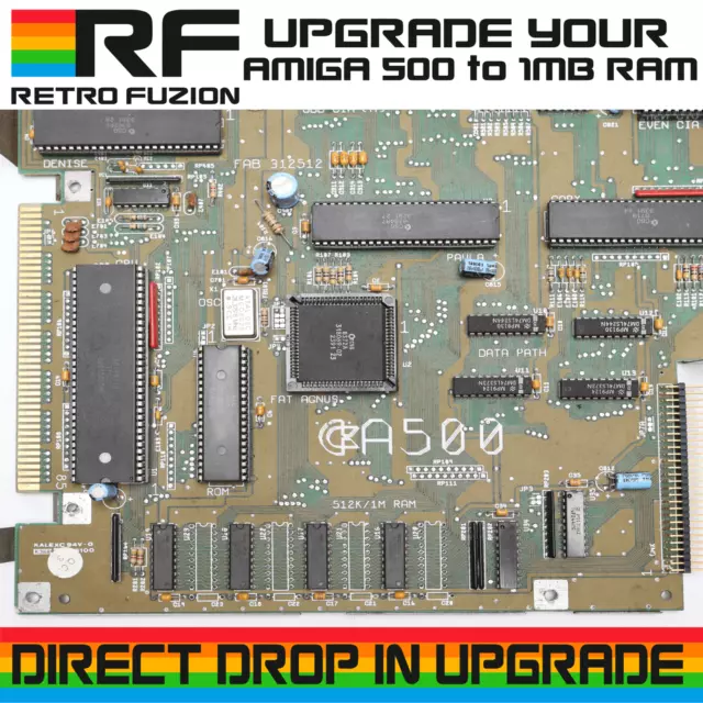 Amiga 500 500 PLUS 512K RAM Expansion Upgrade Kit - SIEMENS HYB 514256B-60 2