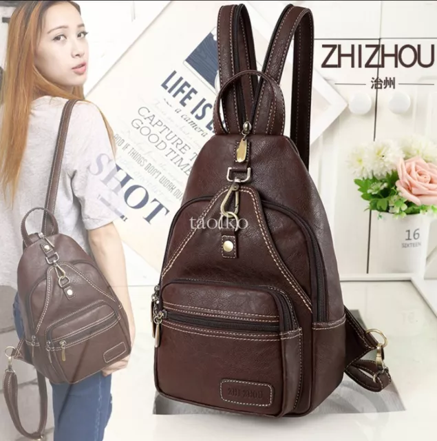New Stylish Womens Leather Back Pack Bags Rucksack Travel School Retro Small Bag
