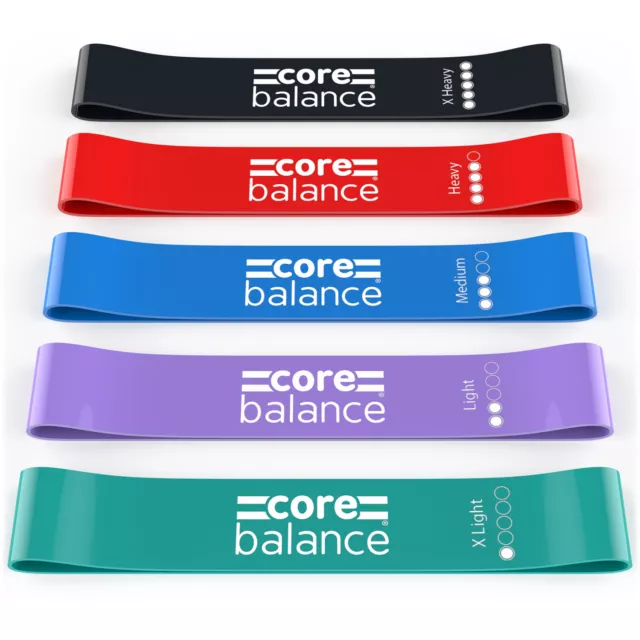 Resistance Loop Bands Mini Natural Latex Exercise Yoga 5 Piece Set Core Balance