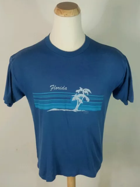 PAPER THIN VINTAGE 80s Florida Palm Sun beach Surf Sailing T Shirt L ...
