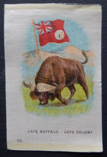 CAPE BUFFALO CAPE COLONY Animal with Flag 1915 ITC SILK