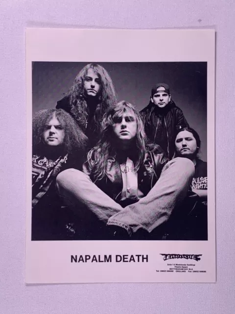 Napalm Death Photo Vintage Official Earache Records Promo Circa 1990s