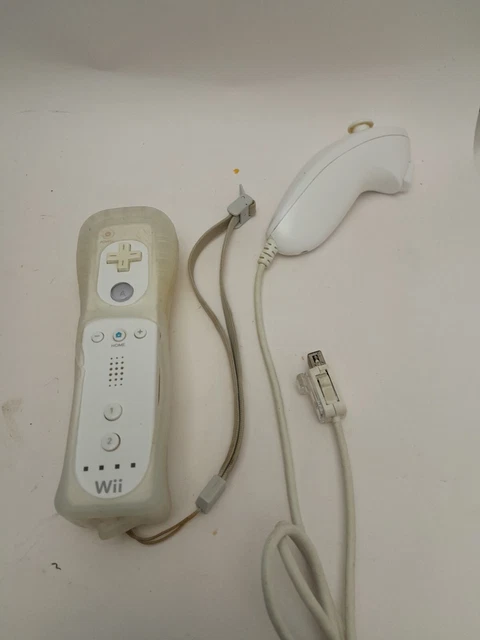 Nintendo Wii Remote Controller and Nunchuck White OEM Tested Wiimote