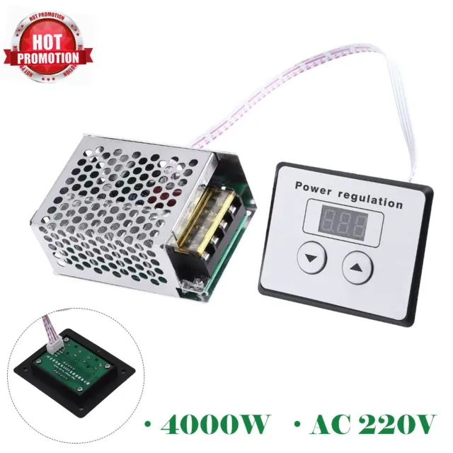 220V 4000W AC SCR Electric Voltage Regulator Dimmer Motor Speed Controller Power