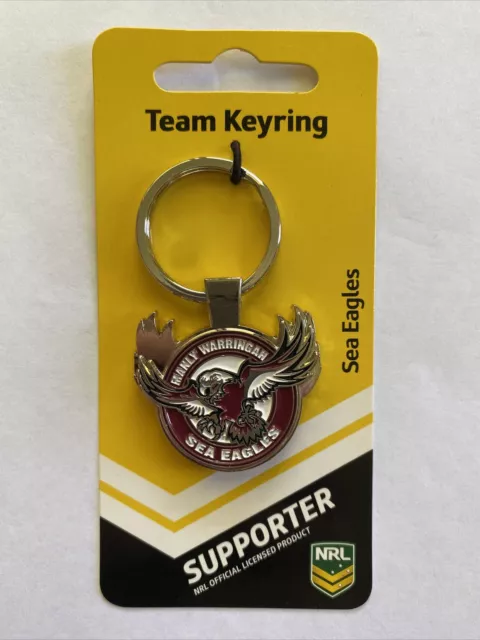 NRL LOGO TEAM - MANLY WARRINGAH SEA EAGLES - Rugby League Enameled Keyring